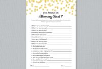Who Knows Mommy Best Baby Shower Game Printable Gold Confetti How Well Do You Know The Mommy To Be Games Activity Card Quiz B001 Etsy