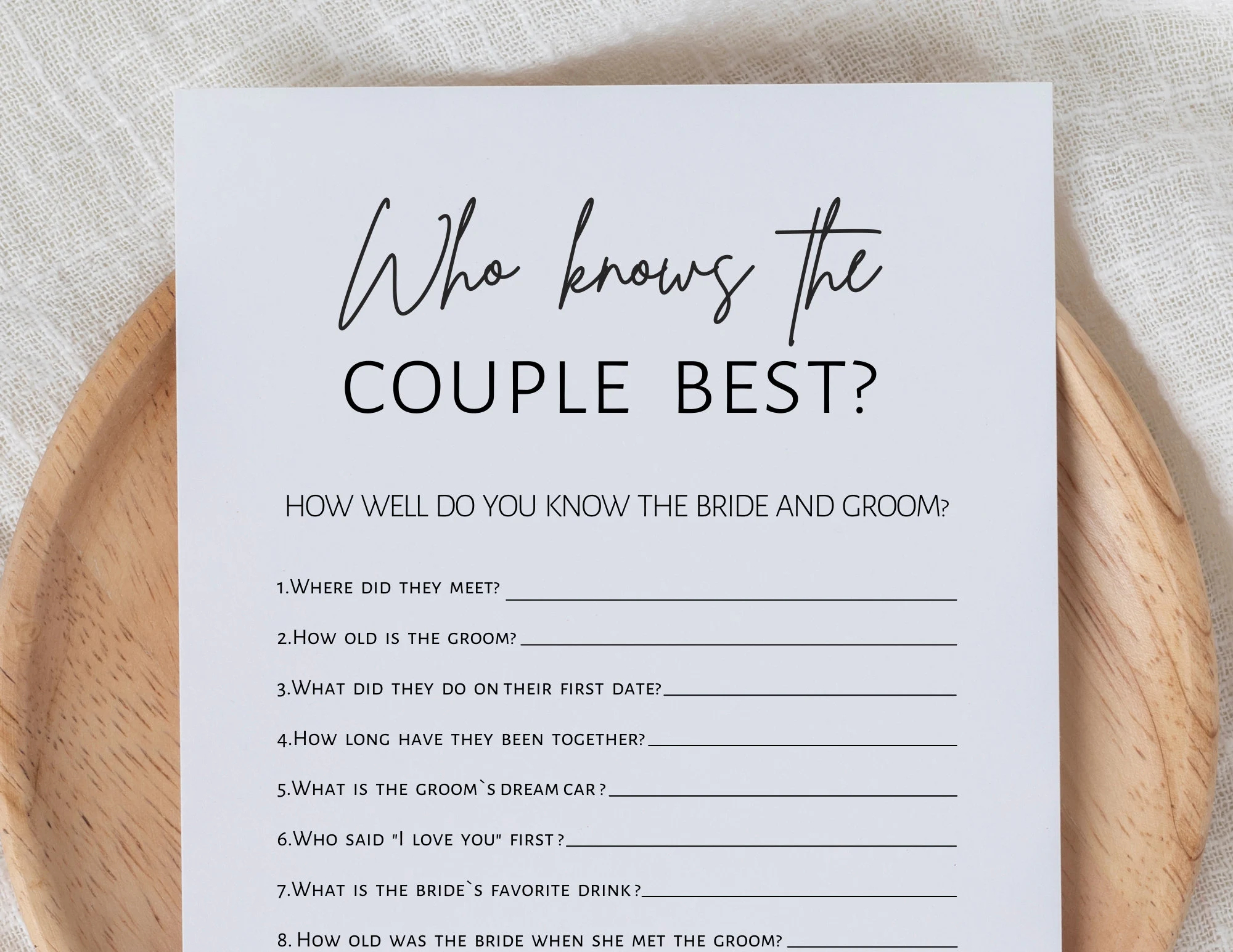 Who Knows the Couple Better Questions Printable