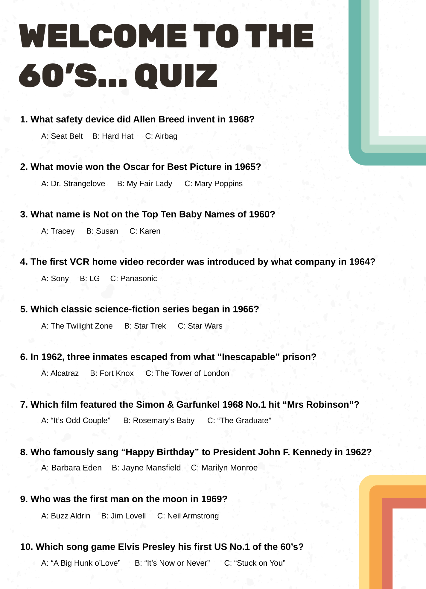 Free Printable Dditloids Quizzes with Answers