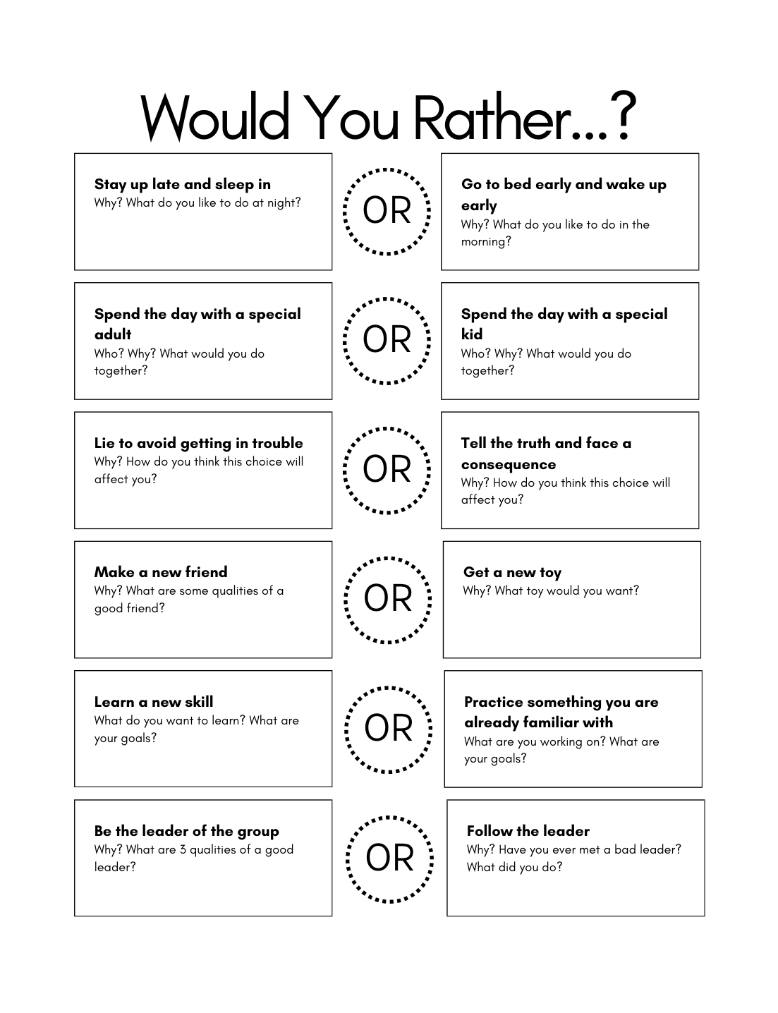 Would You Rather Child Therapy Guide