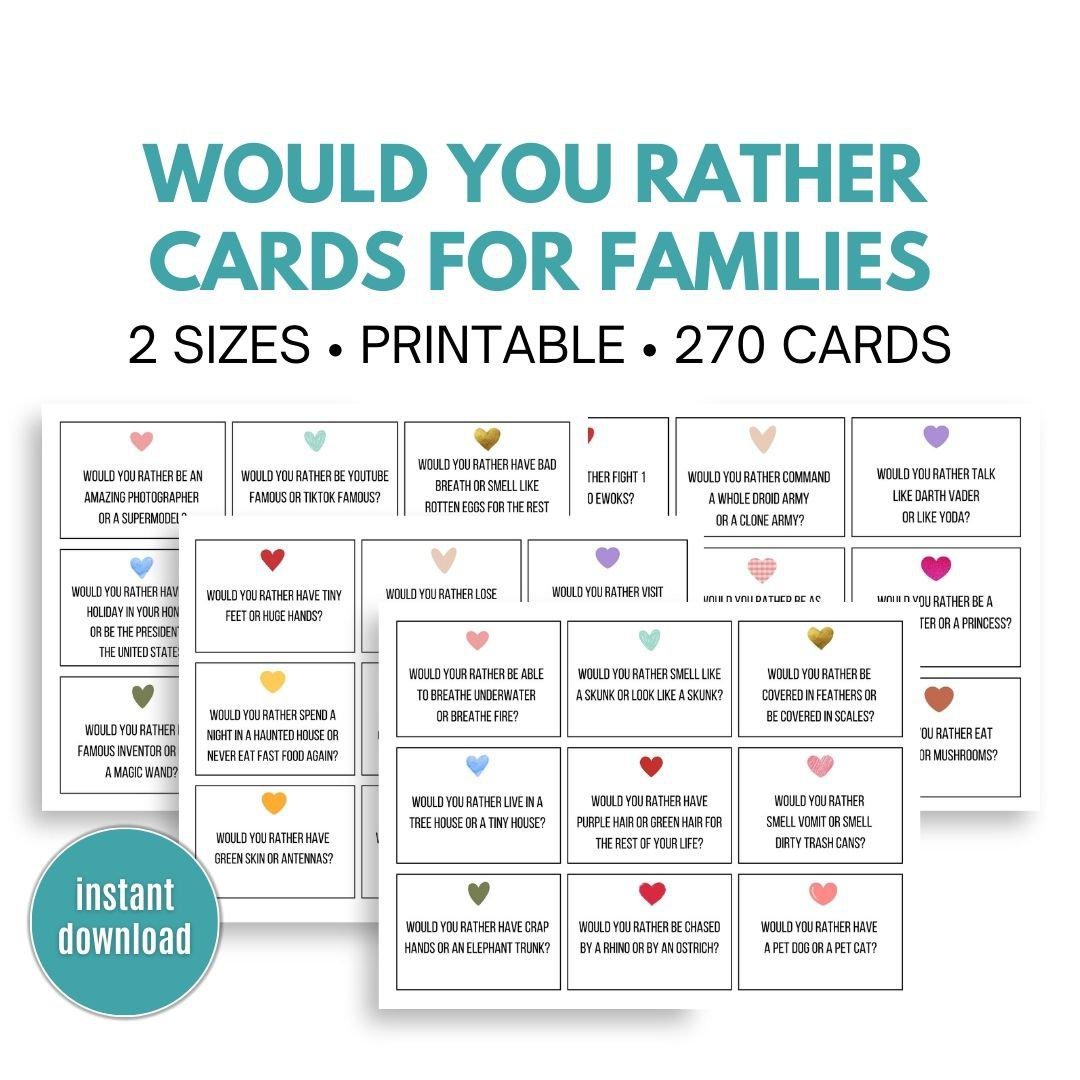 Would You Rather Question Cards For Families Powered By ThriveCart