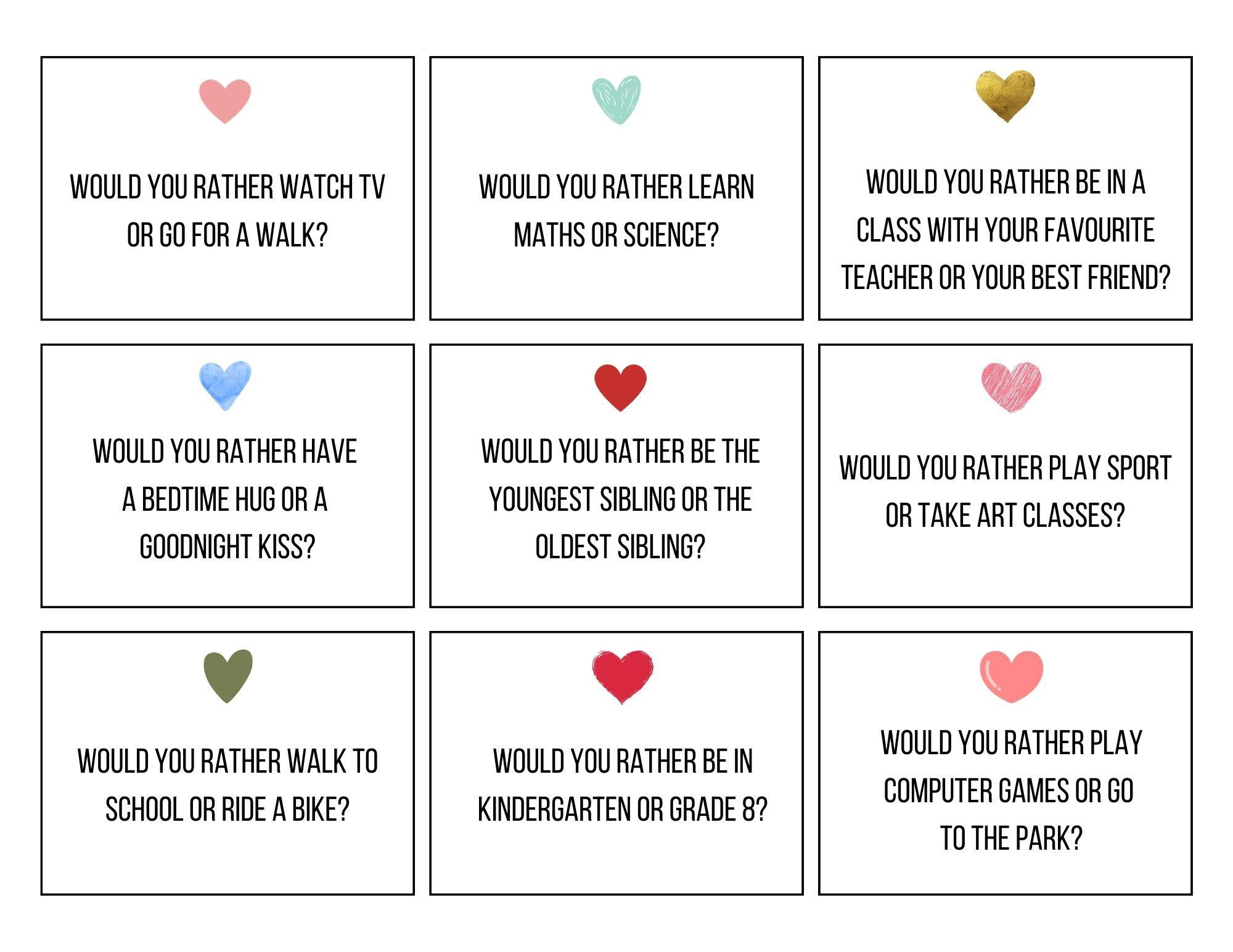 Would You Rather Question Cards For Families Powered By ThriveCart