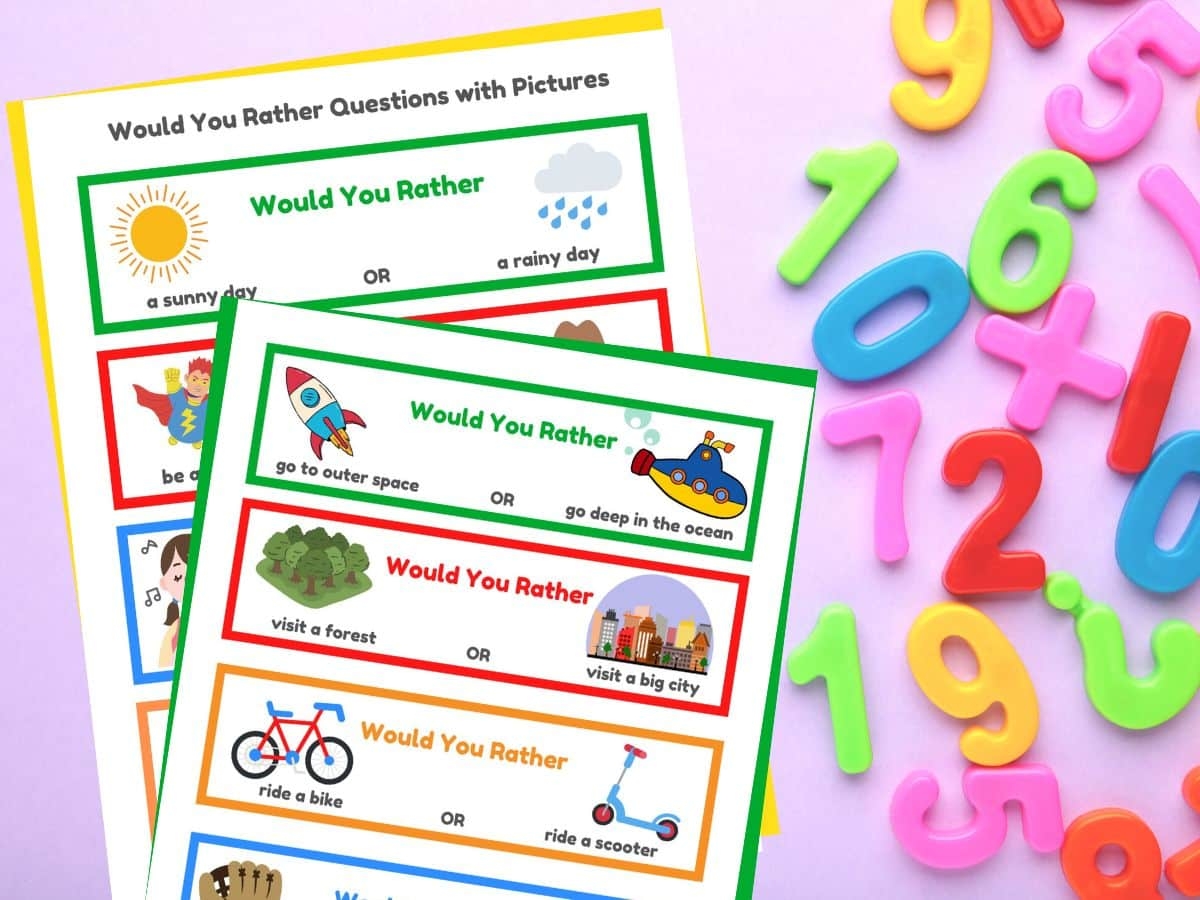 Would You Rather Questions For Kindergarten With Pictures