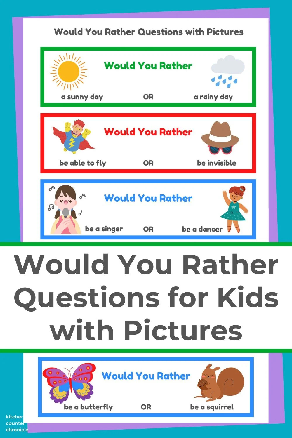 Would You Rather Questions For Kindergarten With Pictures