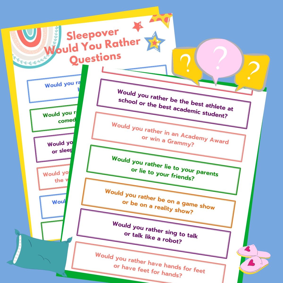 Would You Rather Get to Know You Questions for Kids Printable