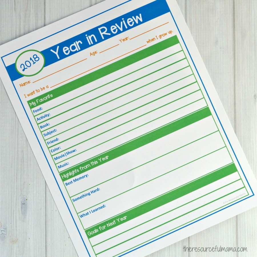 Year In Review Questionnaire Free Printable The Resourceful Mama