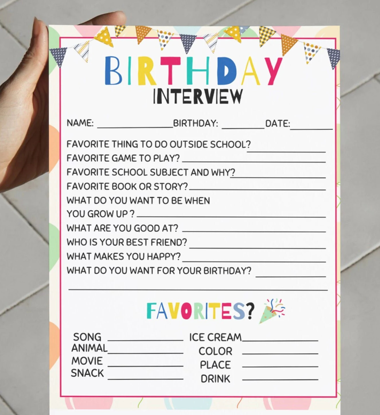 Yearly Interview Pdf Etsy