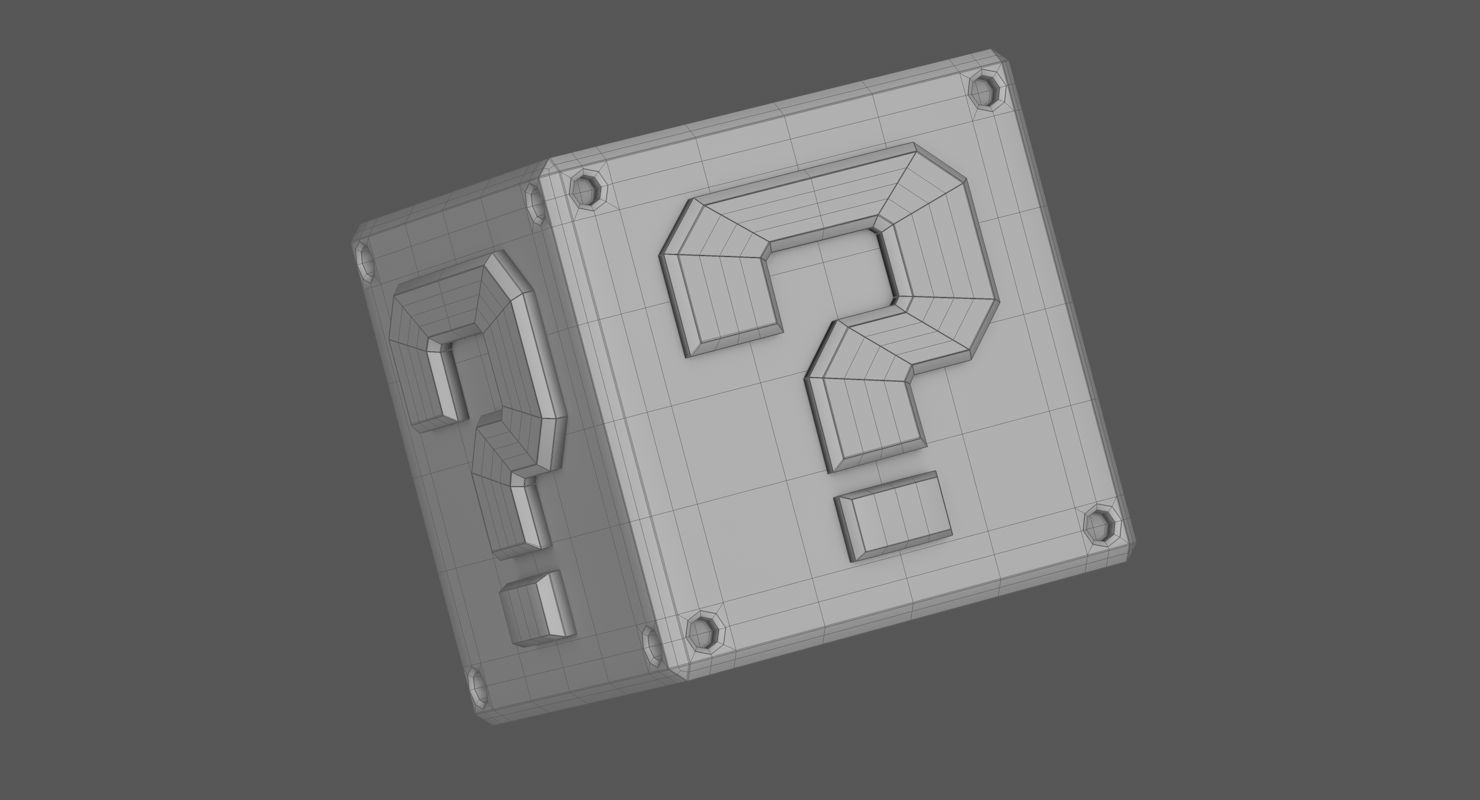 Yellow Question Block Super Mario Assets 3D Model 29 c4d fbx obj Free3D