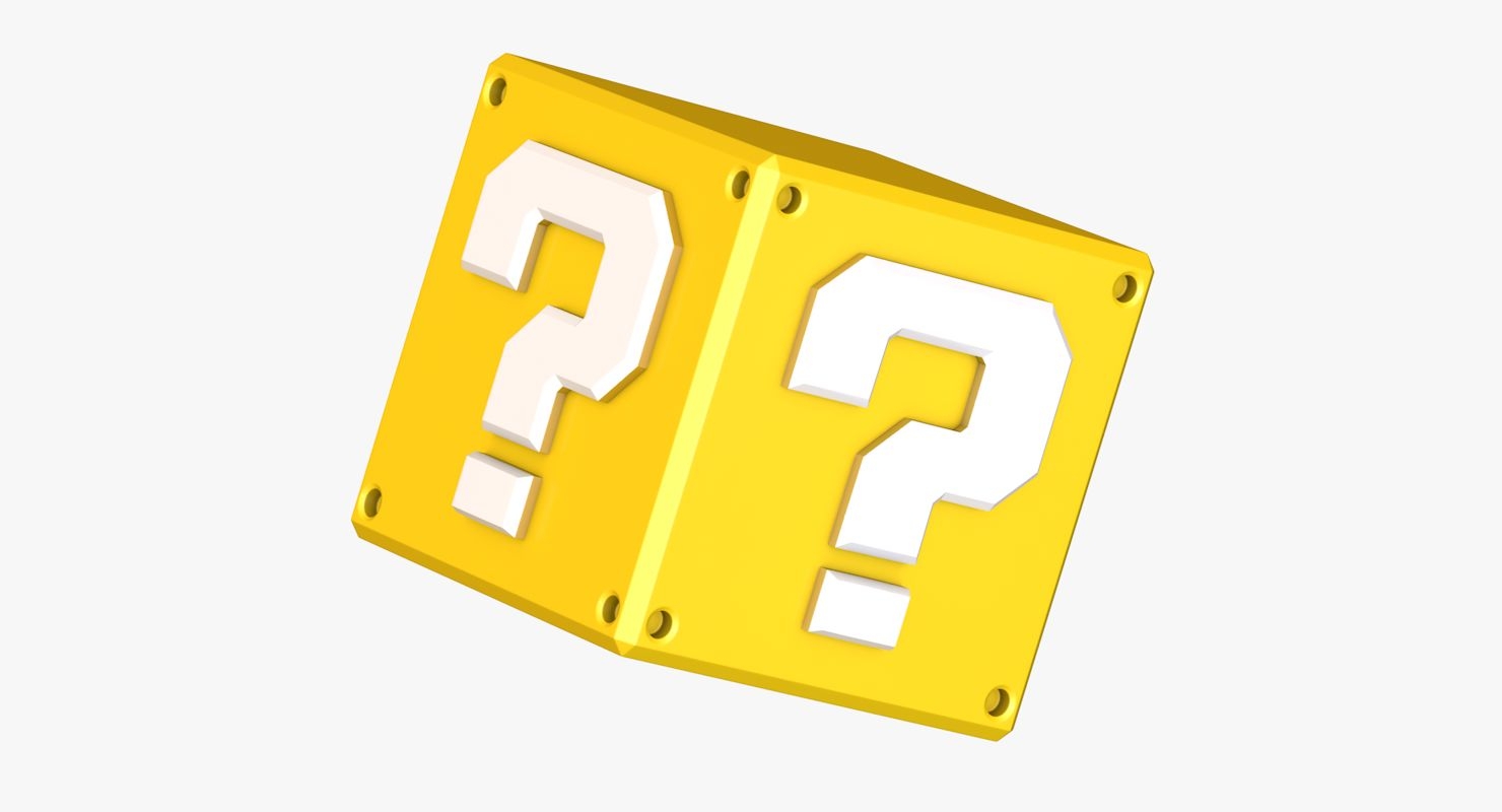 Yellow Question Block Super Mario Assets 3D Model 29 c4d fbx obj Free3D